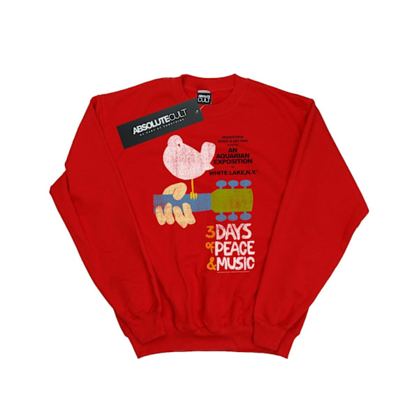 Woodstock Mens Festival Poster Sweatshirt L Röd Red L