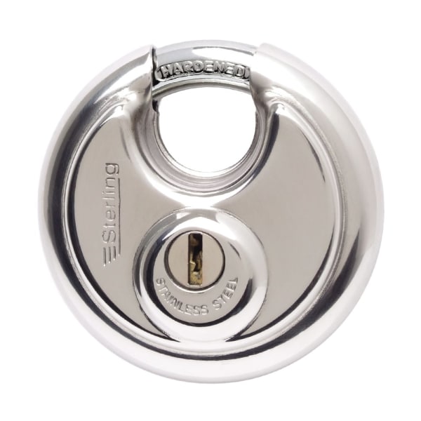 Sterling Heavy Security Closed Shackle Disc Hänglås 7cm Krom Chrome 7cm