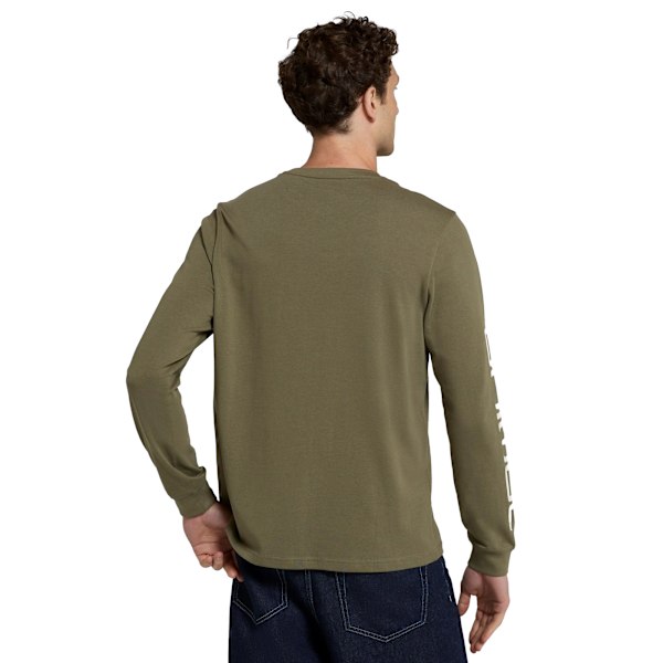 Animal Mens Tommy Back Print Organic Long-Sleeved T-Shirt XL Khaki Khaki Green XL
