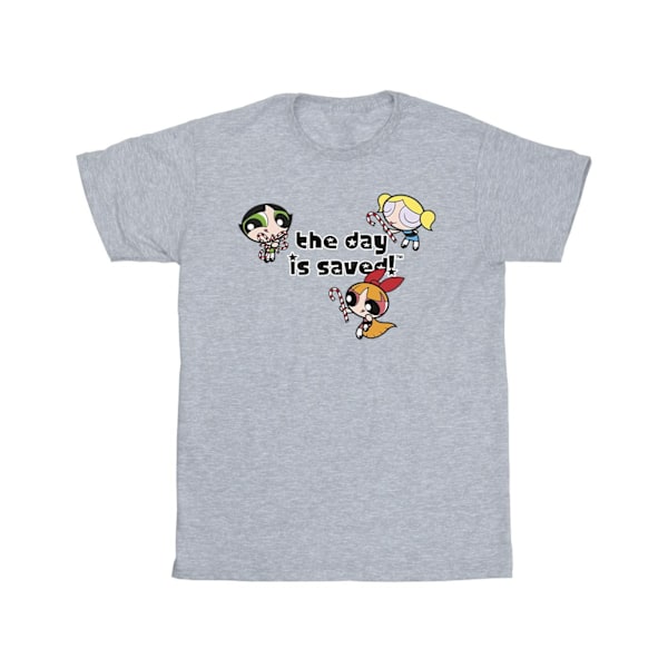 The Powerpuff Girls Girls The Day Is Saved Bomull T-shirt 5-6 år Sports Grey 5-6 Years