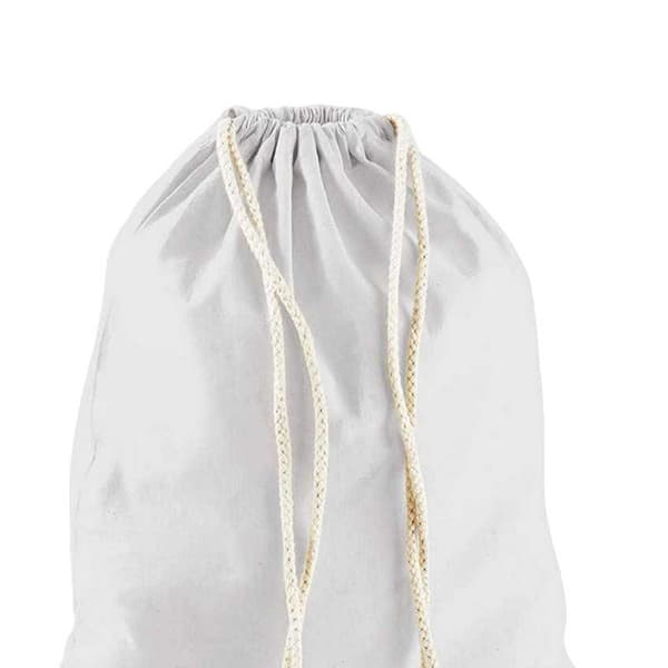 Westford Mill Bomullspåse med dragsko, en storlek, ljusgrå Light Grey One Size