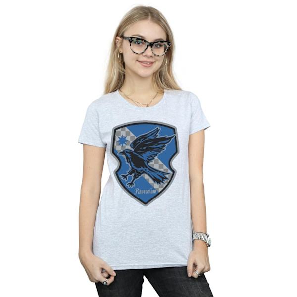 Harry Potter Dam/Kvinnor Ravenclaw Crest Flat Bomull T-shirt Sports Grey S