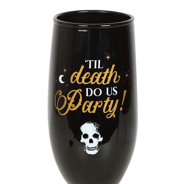 Something Different Till Death Do Us Party Champagne Flute Set Black/Gold/White One Size