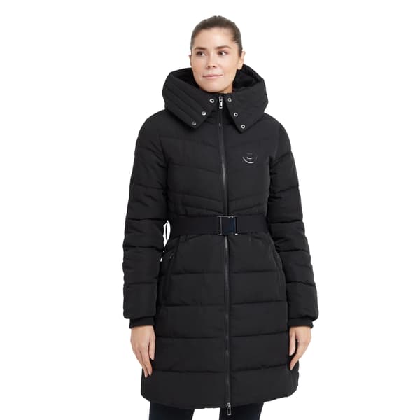 Dublin Dam/Dam Bältad Lång Pufferjacka 16 UK Svart Black 16 UK