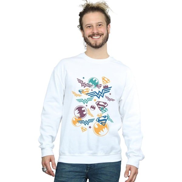 DC Comics Justice League Flytande Ikoner Sweatshirt L Vit White L