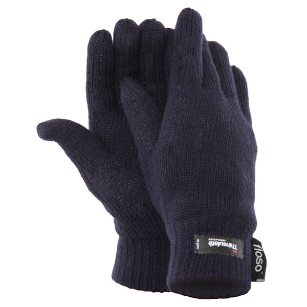 FLOSO Dam/Kvinnars Thinsulate Termiska Stickade Handskar (3M 40g) Navy One Size
