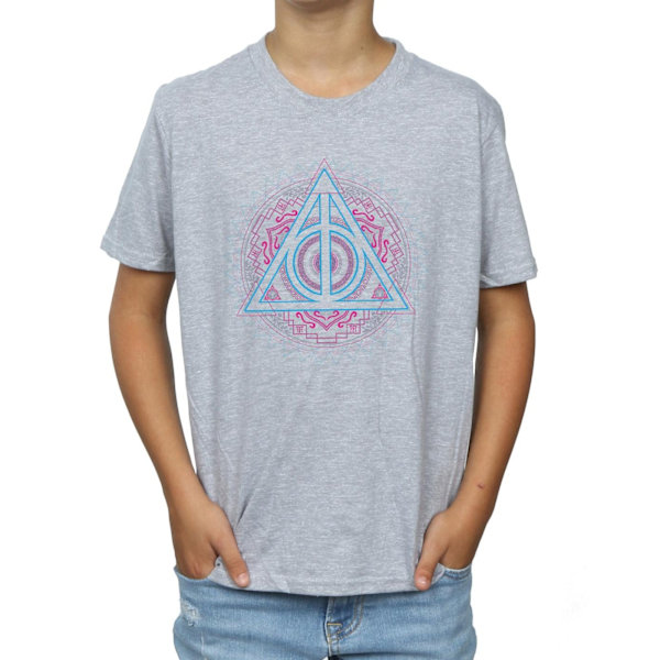 Harry Potter Boys Neon Deathly Hallows T-shirt 5-6 år Sport Sports Grey 5-6 Years