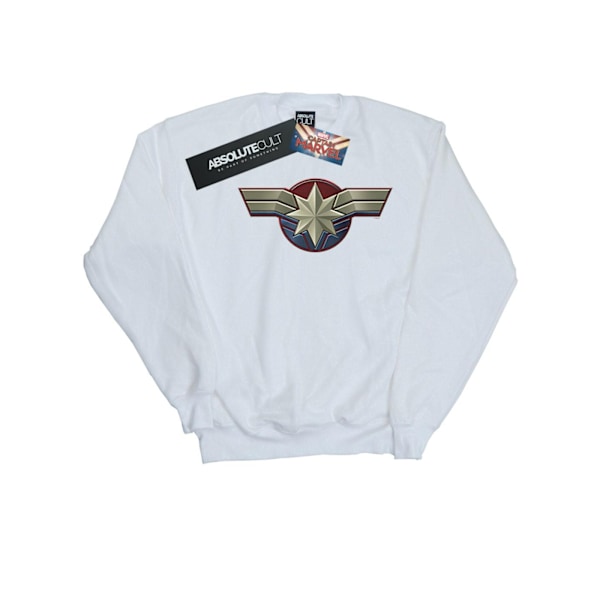 Marvel Herr Captain Marvel Bröst Emblem Sweatshirt 5XL Vit White 5XL