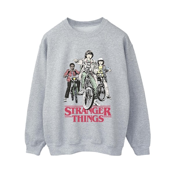 Netflix Dam/Kvinnor Stranger Things Retro Bikers Sweatshirt X Sports Grey XL