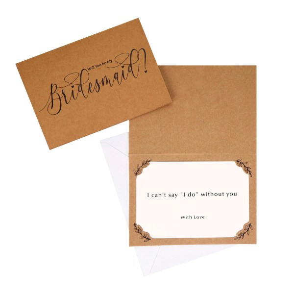 Neviti Hearts & Krafts Bridesmaid Invitations (paket med 3) One S Brown/White/Black One Size