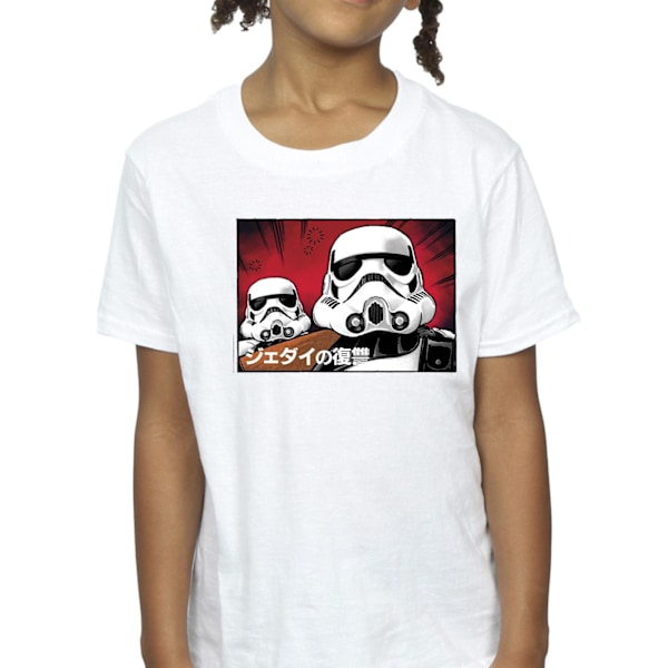 Star Wars T-shirt för flickor med Stormtrooper, japansk bomull, 9-11 år White 9-11 Years