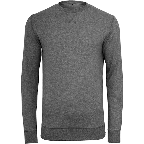 Bygg ditt varumärke Herr Plain Light Crewneck Sweater L Charcoal Charcoal L