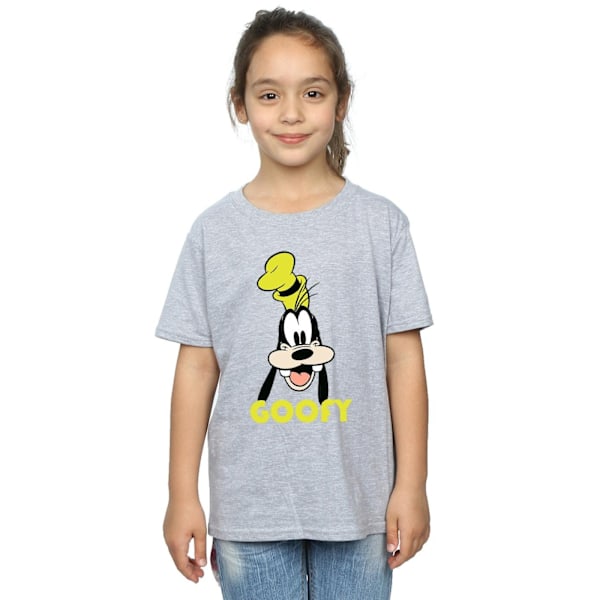 Disney Girls Goofy Face Bomull T-shirt 5-6 År Sports Grey Sports Grey 5-6 Years