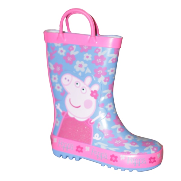Greta Gris Flickor Blomma Gummistövlar 10 UK Barn Blå/Rosa Blue/Pink 10 UK Child
