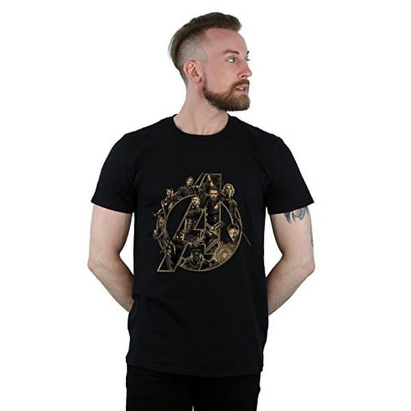Avengers Infinity War Herr Logotyp Bomull T-shirt S Svart Black S
