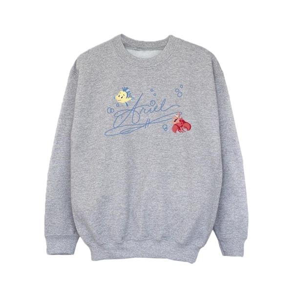 Disney Girls The Little Mermaid Ariel Sweatshirt 9-11 År Spo Sports Grey 9-11 Years