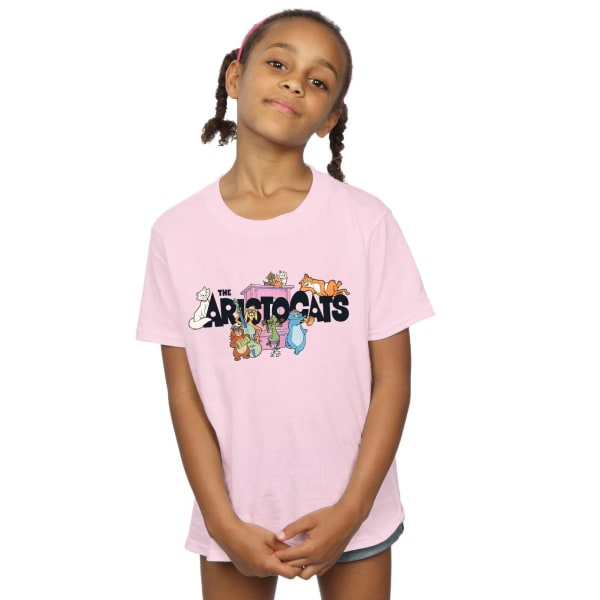 Disney Girls Aristocats logotyp bomull T-shirt 7-8 år Baby Rosa Baby Pink 7-8 Years