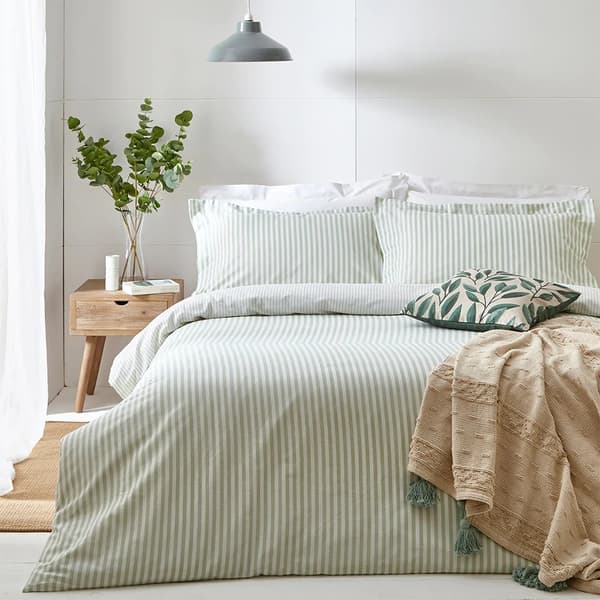 The Linen Yard Hebden Melange Randigt Påslakanset King Eucal Eucalyptus King