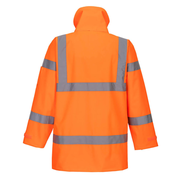 Portwest Mens Rain Hi-Vis Safety Jacket XXL Orange Orange XXL