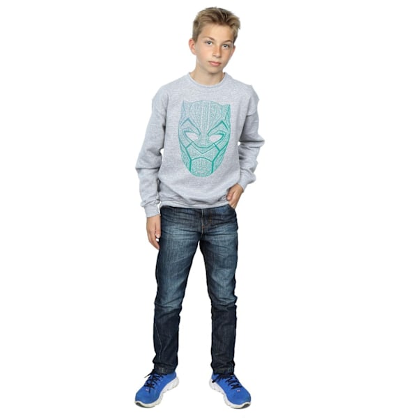 Marvel Boys Black Panther Tribal Mask Sweatshirt 9-11 år Spo Sports Grey 9-11 Years