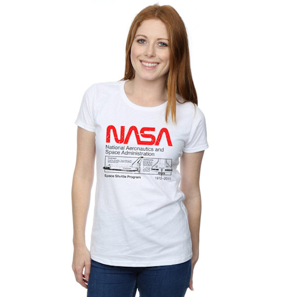 NASA Dam/Damer Classic Space Shuttle Bomull T-shirt S Vit White S