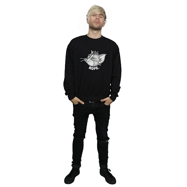 Tom And Jerry Mens Nope Face Sweatshirt XL Svart Black XL