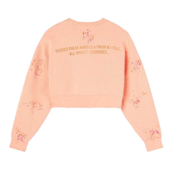 Palm Angels Dam/Dam Målad Cropped Sweatshirt S Rosa Pink S