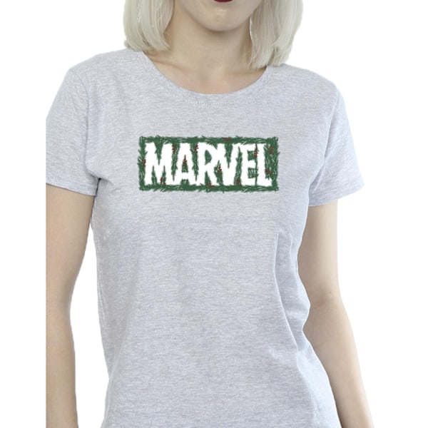 Marvel Dam/Kvinnor Holly Logo Bomull T-shirt XXL Sports Grey Sports Grey XXL