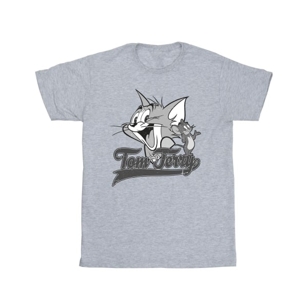 Tom And Jerry Boys Greyscale Square T-Shirt 12-13 Years Sports Sports Grey 12-13 Years