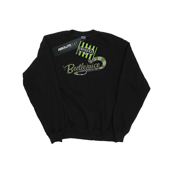 Beetlejuice Dam/Kvinnor Sandworm Alt Logo Sweatshirt L Svart Black L