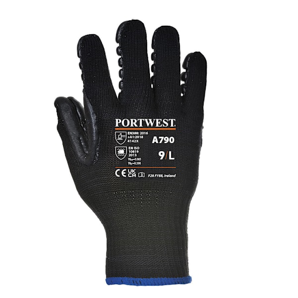 Portwest Unisex Vuxen A790 Anti-Vibrationshandskar XL Svart Black XL