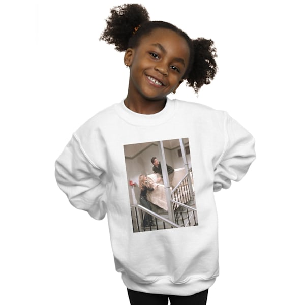 Friends Girls Sofa Stairs Foto Sweatshirt 5-6 År Vit White 5-6 Years