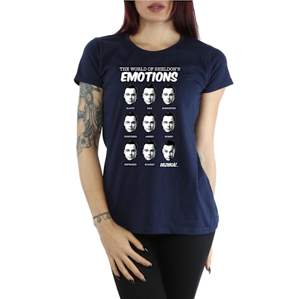 The Big Bang Theory Dam/Damer Sheldon Emotions Bomull T-shirt Navy Blue S