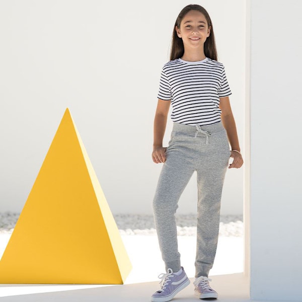 Skinni Minni Barn/Barn Slim Cuffed Joggingbyxor/Byxor Heather Grey 11-12 Years