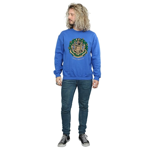 Harry Potter Julkrans Sweatshirt för Män S Royal Blue Royal Blue S