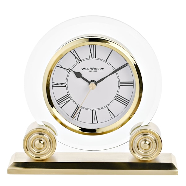 Wm. Widdop Glas & Guld Rund Bordsklocka En Storlek Guld Gold One Size