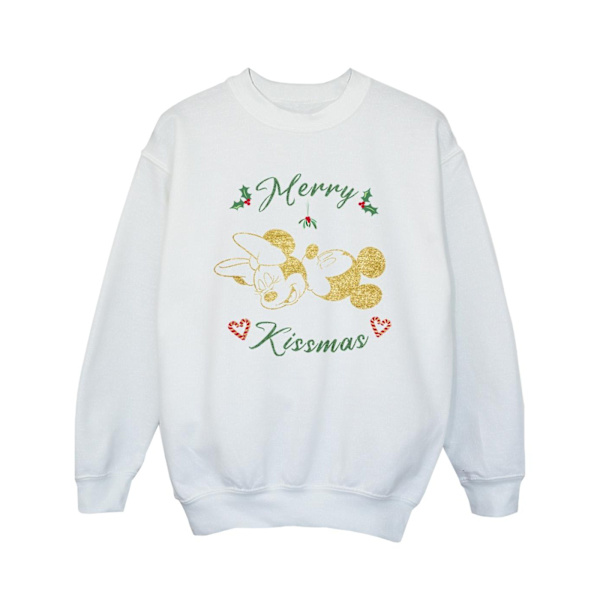 Disney Girls Mickey Mouse Merry Kissmas Sweatshirt 12-13 år White 12-13 Years
