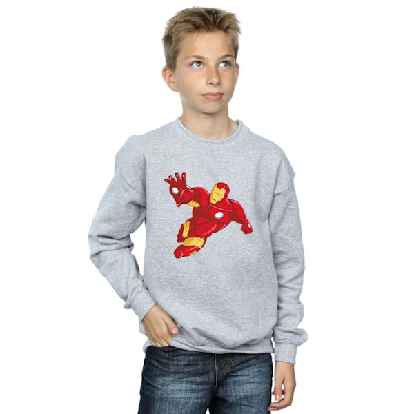 Iron Man Pojks Sweatshirt 9-11 År Sports Grey Sports Grey 9-11 Years