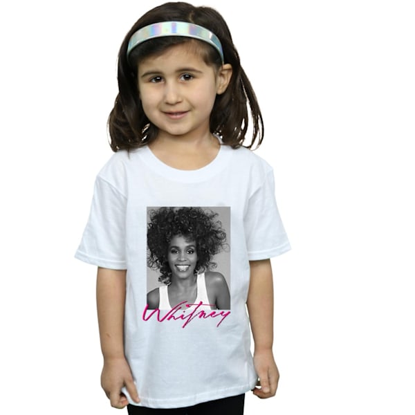 Whitney Houston Flickor Leende Fotografi Bomull T-shirt 7-8 År White 7-8 Years