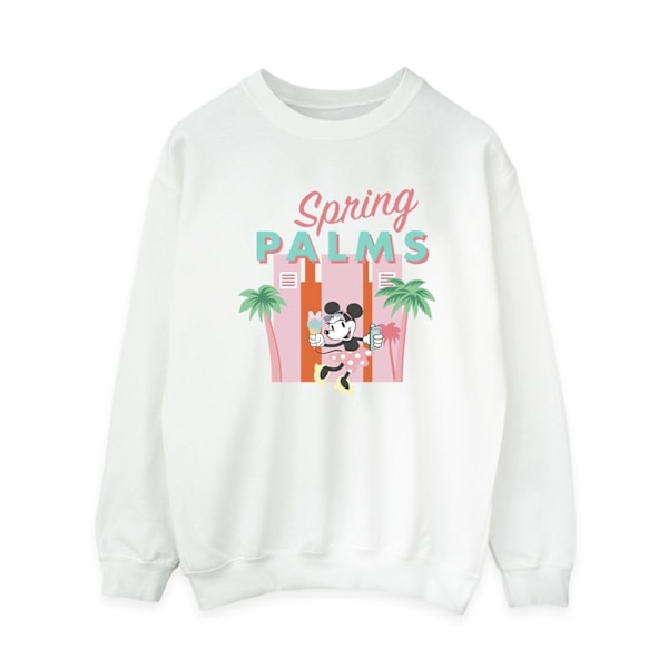 Disney Dam/Kvinnor Minnie Mouse Spring Palms Sweatshirt S Vit White S