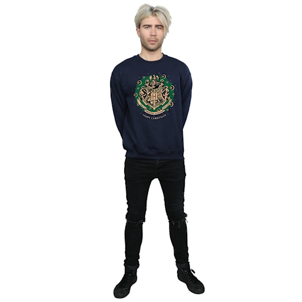 Harry Potter Julkrans Sweatshirt för Herr L Marinblå Navy Blue L