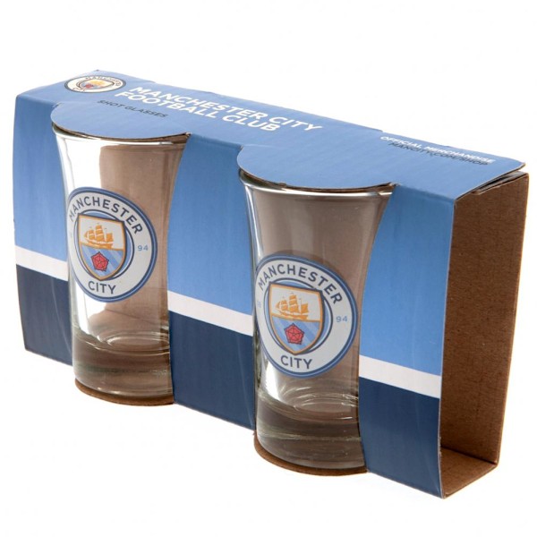 Manchester City FC Shot Glass Set (2-pack) En Storlek Flerfärgad Multicoloured One Size