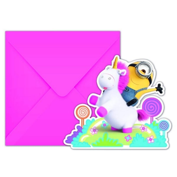 Minions Fluffy Invitations (Pack med 6) One Size Flerfärgad Multicoloured One Size