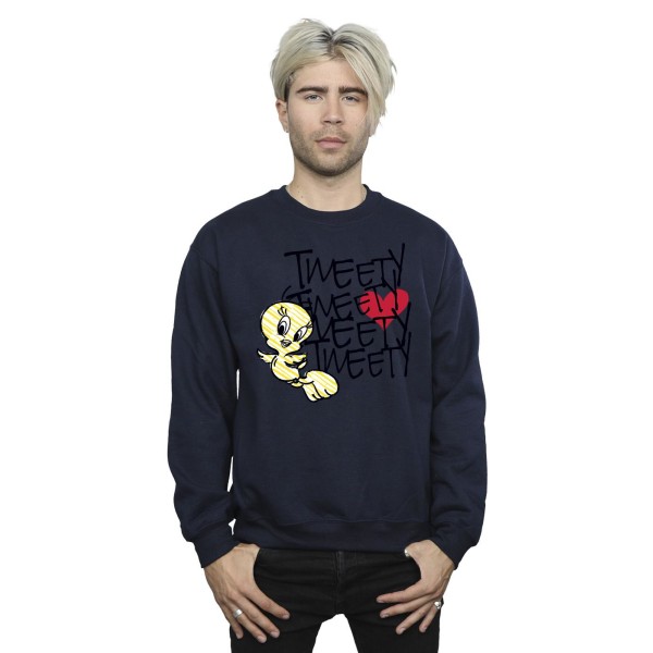 Looney Tunes Tweety Love Heart Sweatshirt för män 5XL marinblå Navy Blue 5XL