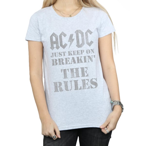 AC/DC Dam/Damer Bara Fortsätt Bryta Reglerna Bomull T-Sh Sports Grey M