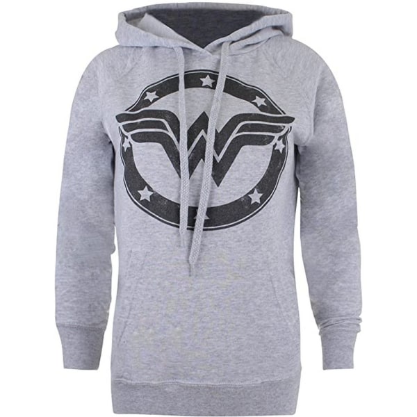 Wonder Woman Dam/Dam Hoodie med logotyp i metall L Sportgrå Sports Grey L