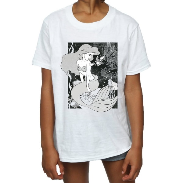 The Little Mermaid Girls Ariel Cotton T-Shirt 7-8 Years White White 7-8 Years
