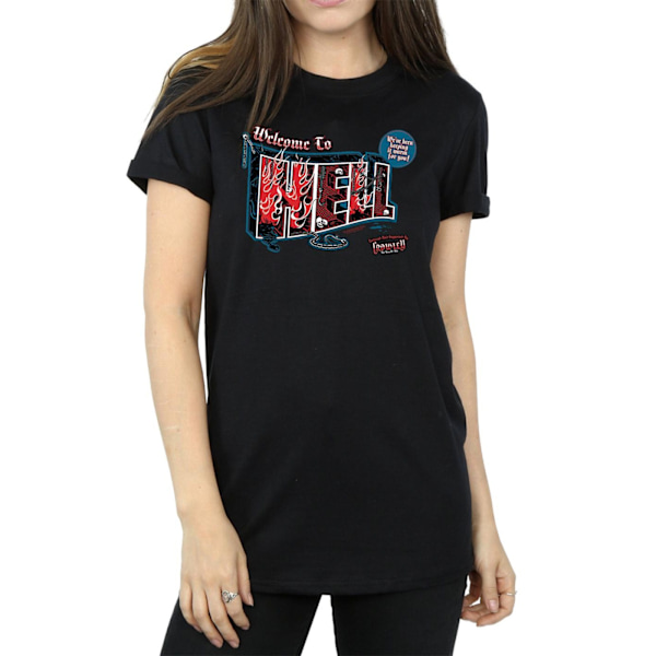 Supernatural Dam/Kvinnor Välkommen Till Helvetet Bomull Boyfriend T-Shirt XL Svart Black XL