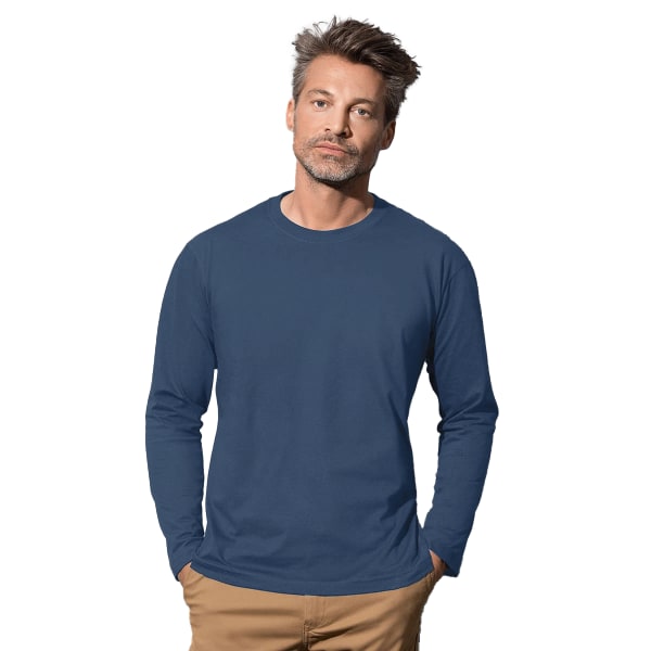 Stedman Klassisk långärmad tröja för män L Marinblå Navy L