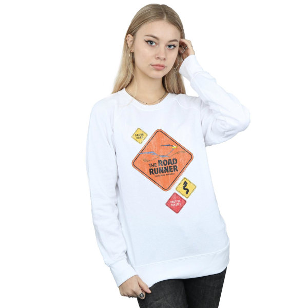 Looney Tunes Dam/Dam Road Runner Road Sign Sweatshirt XL White XL